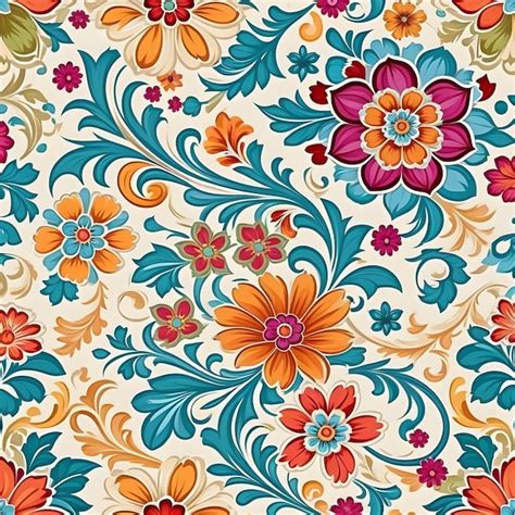 Premium Photo Seamless Floral Pattern