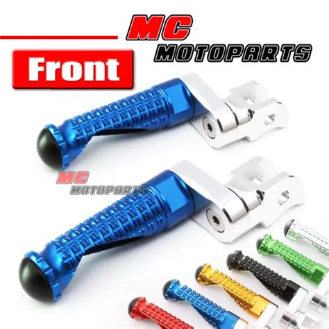 MPRO BLUE FRONT Foot Pegs 25mm Adjustable For Triumph Tiger Explorer