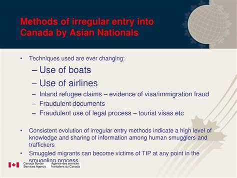 Ppt Irregular Migration And Trafficking In Persons To Canada From