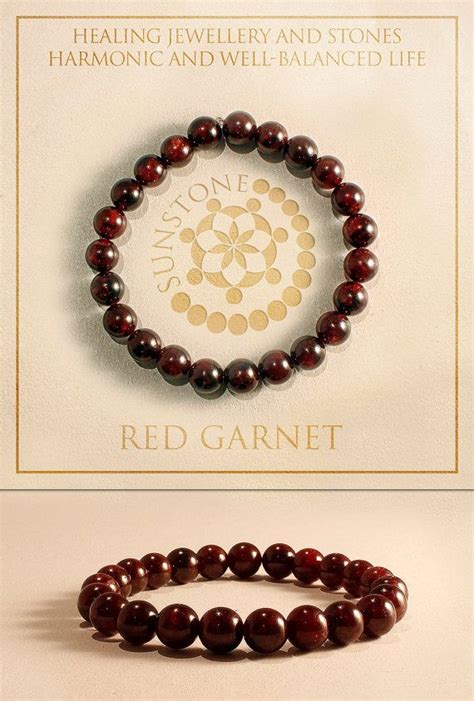 Red Garnet Gemstone Bracelet By Sunstone Craft Red Garnet Bracelet