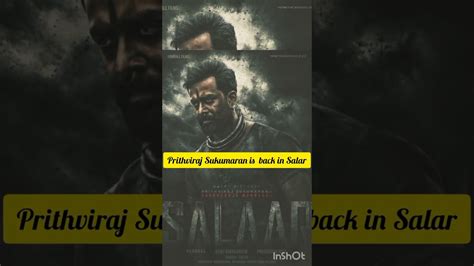 Salaar First Look Poster Of Prithviraj Sukumaransalar 2nd Poster