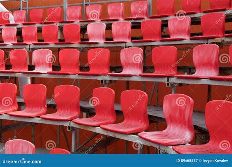 Bright Red Stadium Seats Stock Image Image Of Multiple