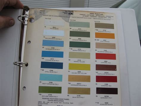 1969 Pontiac Color Chart Ponasa