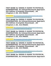 Test Bank For Seidel S Guide To Physical Examination An