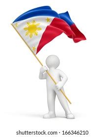 Man Philippine Flag Clipping Path Included Stock Illustration