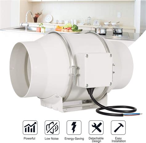 Honandguan 6 Inch Inline Duct Fan Exhaust Fan Mixed Flow Inline Fan Hydroponic Air Blower For Home