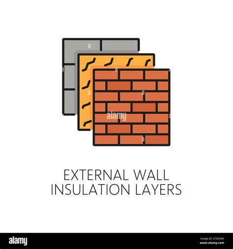 External Wall Thermal Insulation Layers Icon Energy Efficiency In