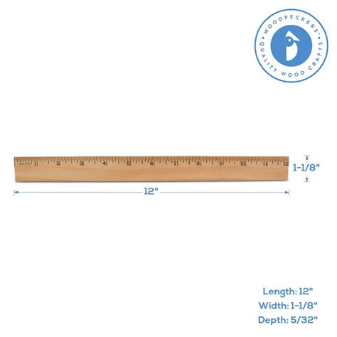 12" Wooden Ruler | Woodpeckers Crafts