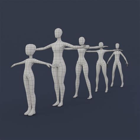 3D Model Base Mesh Female VR AR Low Poly CGTrader