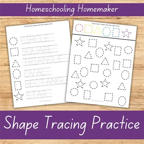 Shape Tracing Practice Worksheets For Preschool