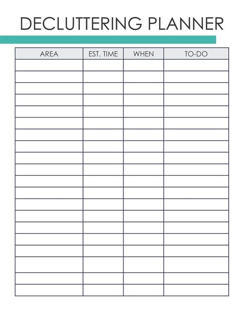 Declutter Printable Decluttering Planner Declutter Checklist Declutter