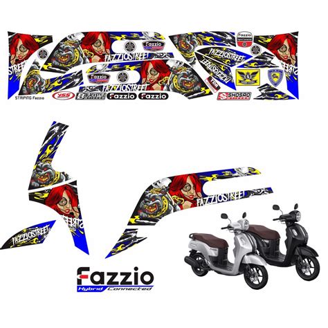 Jual Striping Polet Motor Fazzio New Motif Street Variasi Stiker