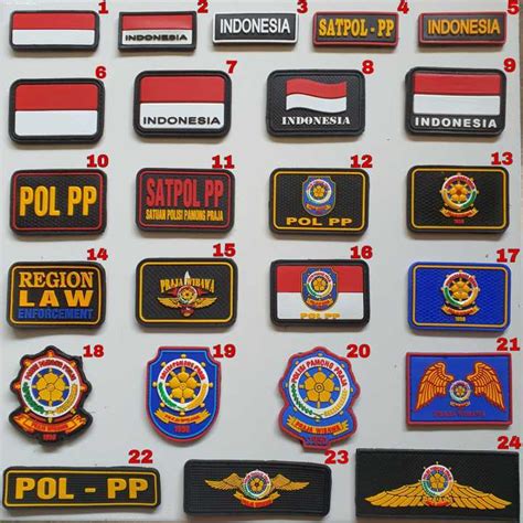 Patch Rubber Logo Pol Pp Satpol Pp Polisi Pamong Praja Tempelan