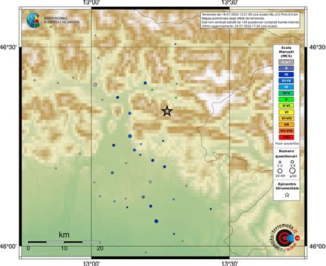 Terremoto 5 Km SW Resia UD Magnitudo ML 3 0 18 Luglio 2024 Ore 12