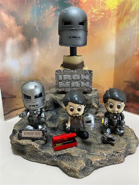 超罕自制組合 Hot toys Cosbaby Ironman Mark MK 鋼鐵俠 Tony Stark 鐵甲奇俠 打鐵 Diecast Marvel Avengers 興趣及遊戲