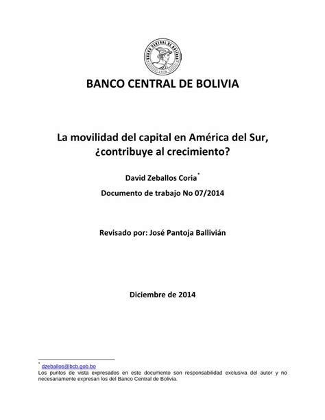 PDF BANCO CENTRAL DE BOLIVIA Por Tanto El Ahorro Externo En La