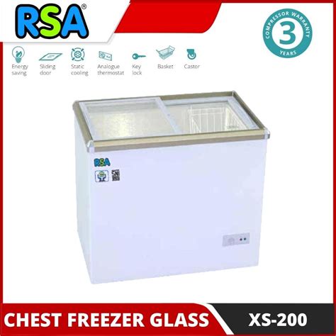 Jual CHEST FREEZER BOX RSA XS 200 FREEZER SLIDING KACA GESER 171 LITER