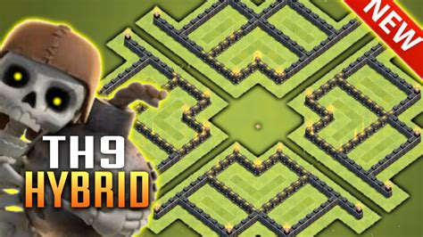 New Coc Best Th9 Defense Town Hall 9 Base Layout Coc Clash Of Clans Coc Defense 2017 Youtube