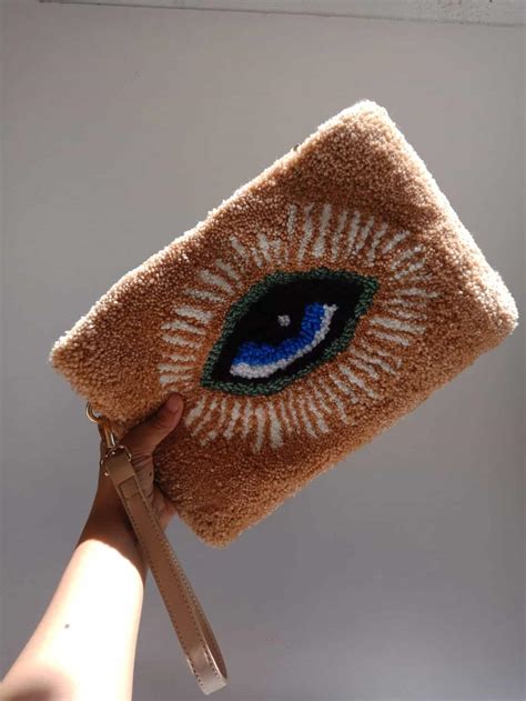 Eye Punch Needle Tufted Clutch I Make This