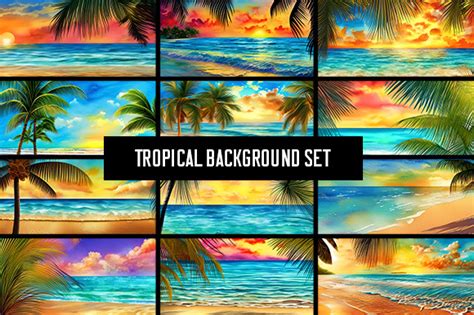 12 Tropical Summer Backgrounds Graphic by IndigoCreations · Creative ...