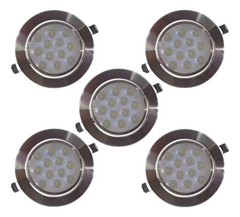 Empotrado Plafon Led 12w Spot Bote 12 Cm Satinado Luz Blanca