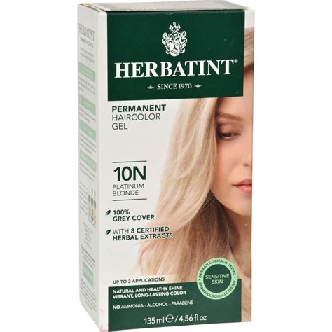 Herbatint Permanent Herbal Haircolour Gel 10n Platinum Blonde 135 Ml