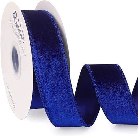 Amazon Ribbli Royal Blue Velvet Wired Ribbon 1 5 Inch Velvet With