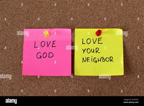 Love God Love Your Neighbor Handwritten Notes On Cork Pinning Board