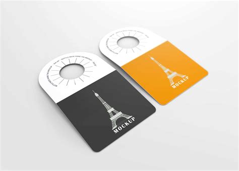 Flat Bottle Neck Label Free Mockup