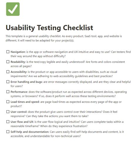 12 Usability Testing Templates Checklist Examples