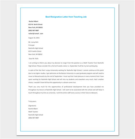 3 Weeks Notice Letter Example Best Resignation Letter Examples