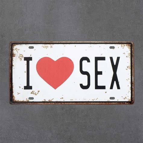 Metal Decorative Plaque I Love Sex