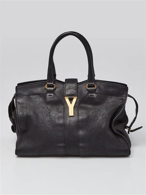 Yves Saint Laurent Black Leather Medium Cabas Chyc Bag Yoogis Closet