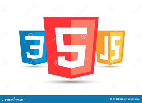 HTML5 CSS3 JS Icon Set Web Development Logo Icon Set Of Html Css And