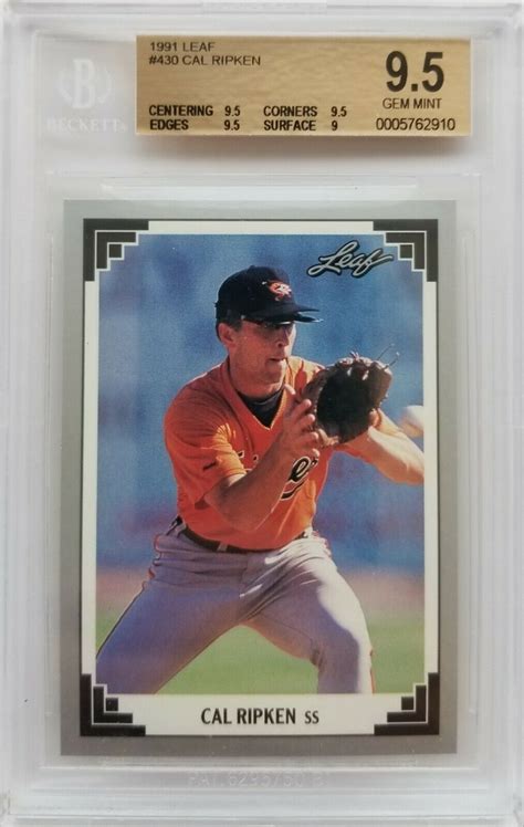 Mavin Cal Ripken Jr Leaf Beckett Bgs Gem Mint Graded Card