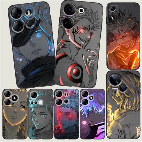Case For Infinix Note Hot I Play Tecno Pova Phone Cover Cute Jujutsu Kaisen Gojo