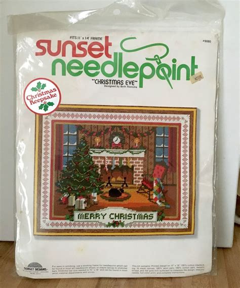 Sunset Needlepoint Kit Christmas Eve Beth Rienstra Vintage New In