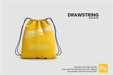 Realistic Drawstring Bag Mockup Graphic By Letterlite Studio Creative