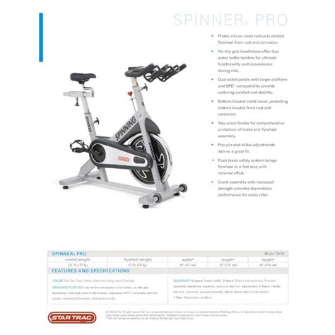 Star Trac Spinner Pro Spin Bike Refurbished