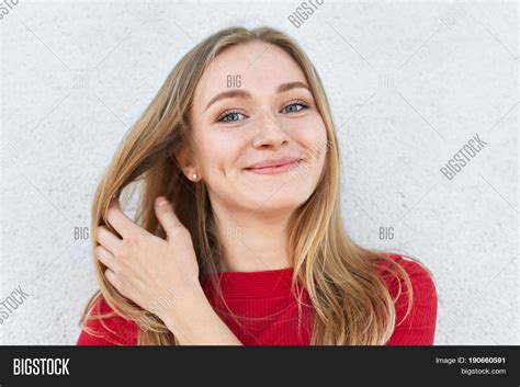 Pleased Woman Blonde Image And Photo Free Trial Bigstock