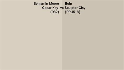 Benjamin Moore Cedar Key 982 Vs Behr Sculptor Clay PPU5 8 Side By