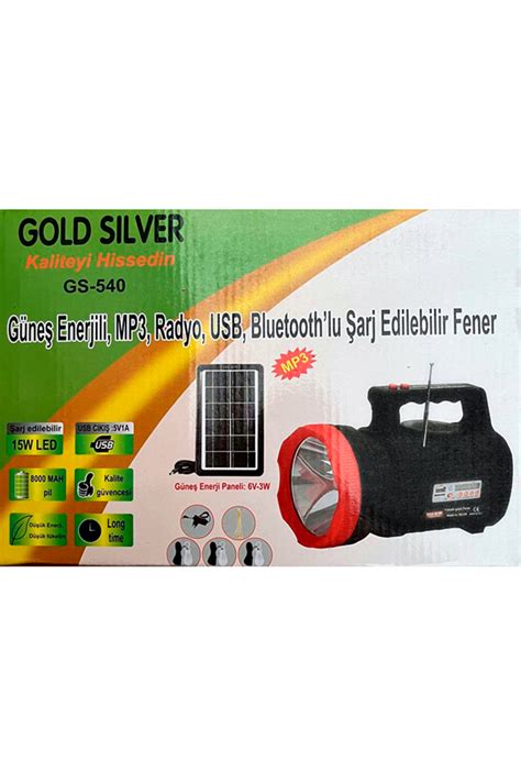 GoldSilver Gold Silver GS 540 15W 30 LED Güneş Enerjili Solar Panel