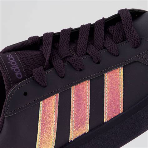 T Nis Adidas Grand Court Base Feminino Roxo Preto