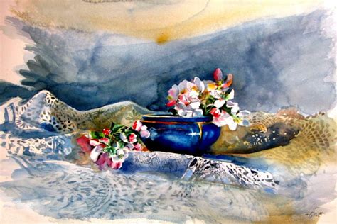 Still Life With Flowering Branch Ii Peinture Par Anna Brigitta Kovacs