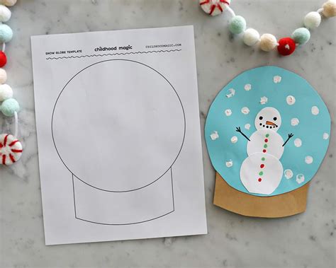 Snow Globe Template - Free Printable - Childhood Magic