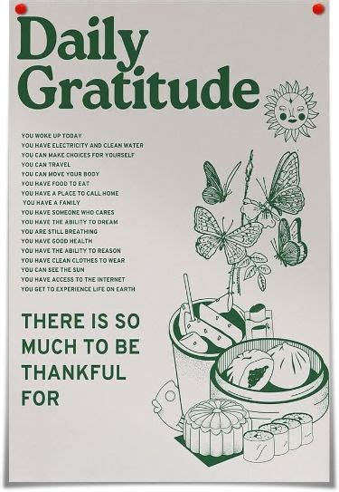 Vintage Green Inspirational Quotes Daily Gratitude Posters for Room ...