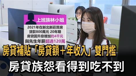 房貸補貼「房貸額 年收入」雙門檻 房貸族怨看得到吃不到－民視新聞 Youtube