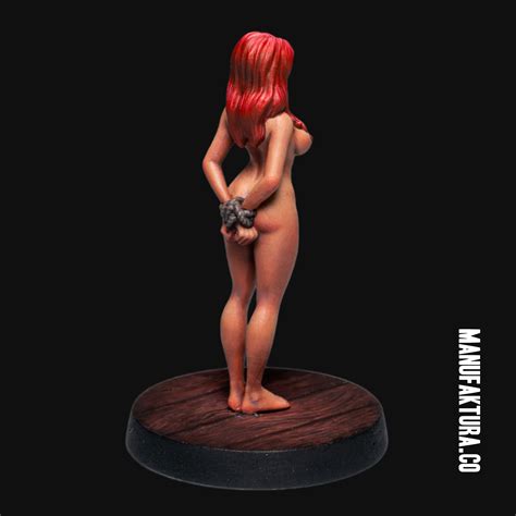 D Printable Sub Series A Naked Bound Female Prisoner Slave By