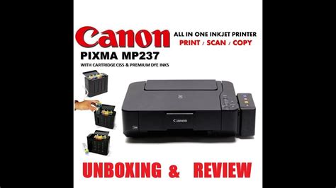 Unboxingandreview Canon Pixma Mp237 Printer With Scan And Copydemo Youtube