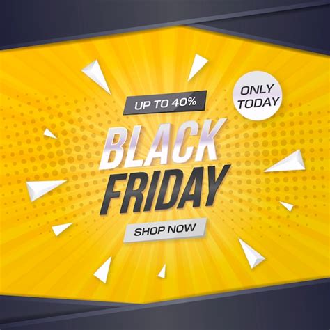 Banner De Venta De Viernes Negro Con Fondo Amarillo Vector Gratis